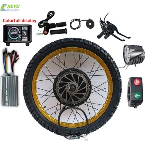 High Power60V-72V brushless hub motor 3000w 5000w e bike conversion kit with 18'19'20'21'26'29''wheel motor wheel kit gold rim