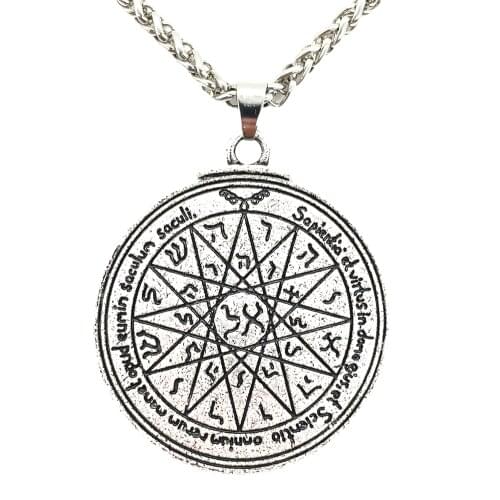 Double Side Key Of Solomon Fourth Pentacle Of Mercury Seal Pendant Necklace Wiccan Pagan Amulets Talismans Jewlery