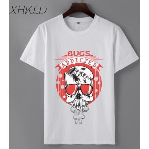 XHKLD Casual Loose Black white short sleeve t-shirt men o-neck Summer Fashion Print homme Brand funny tops tee camisetas hombre
