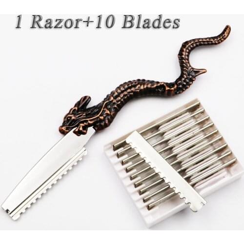 Hot Japan Stainless Steel Professional Sharp Barber Razor Blade Hair Razors Cut Hair Cutting Thinning Knife Salon Tools Dragon