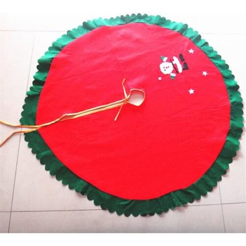 ZXZ 90Cm Santa Claus Embroidered Three Stars Non-Woven Fabrics Christmas Tree Skirt Cover Christmas Decorations Supplies