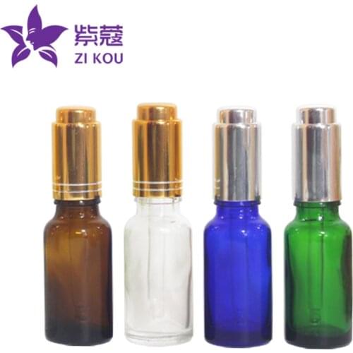 1pcs Hot Sale High Quality 5ml/10ml/15ml/20ml/30ml/50ml Gold silver pressure dropper glass bottle free shipping