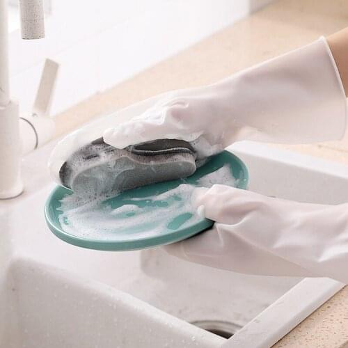 10pairs Rubber Gloves Kitchen Household Waterproof Durable Wear-resistant Cleaning Gloves Female Dishwashing Household Gloves