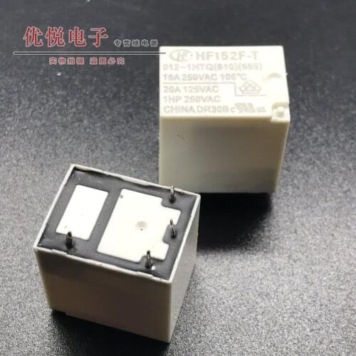 10pcs HF152F-T 012-1HTQ 12VDC New genuine relay16A 12V 4-foot spot