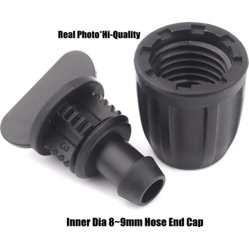 100pcs Inner 8~9mm Garden Hose End Caps Drip Irrigation Pipe Connector Farming Watering Tube Lock Nut Fittings Joints Hose Plug