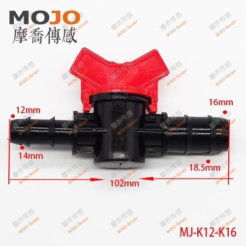 2020 Free shipping!! MJ-K12-K16 12mm to 16mm shut off mini valve irrigation grooved barbed plastic (10pcs/lots)