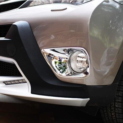 4pcs Front Rear Fog Light Lamp Bumper Chrome Trim Cover For Toyota RAV4 2014 2015 2016 Car Styling Sticker Accessories