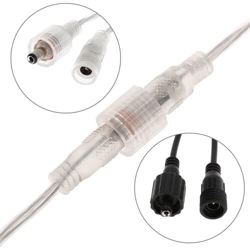 DC 5.5 x 2.1mm IP68 waterproof DC connector plug 2 pin power wires for single color led strip , 5pairs/lot
