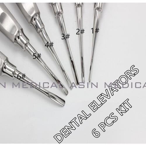 6 pcs/ kit dental lab dentistry dentist dental detista equipment for teeth whitening curved ROOT ELEVATOR