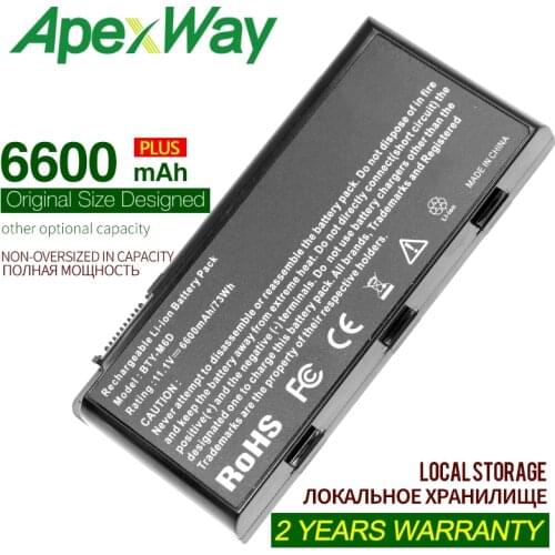 6600mah 11.1v Laptop Battery For MSI GT783 GT783R GX660 GX660D GX660DX GX660DXR GX660R GX680 GX680R GX780 GX780DX GX780R GX60