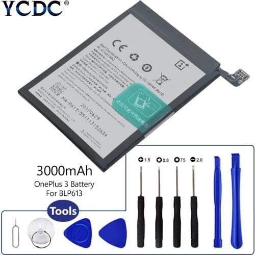 3000mAh Mobile Phone Battery BLP613 Replacement Battery for OnePlus 3 One Plus 3+ Lithium Bateria With Repair Tools High Quality