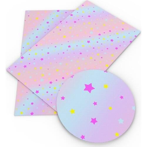 David accessories 20*33cm Flower Stripe Star Ice Cream Faux Synthetic Leather Fabric,DIY Decorative HairBow Bag Crafts,1Yc6503