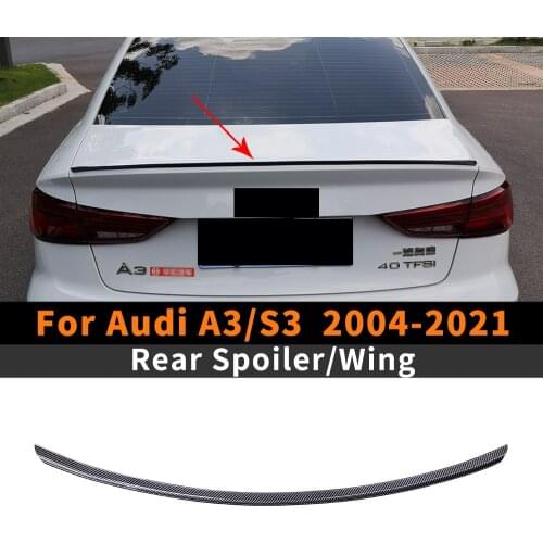 Rear Spoiler Diffuser Lip Accessories Decoration For Audi A3 S3 8PA 8VA 8VS 8V7 2010 2012 2013 2014 2015 2016 2018 2004 - 2020
