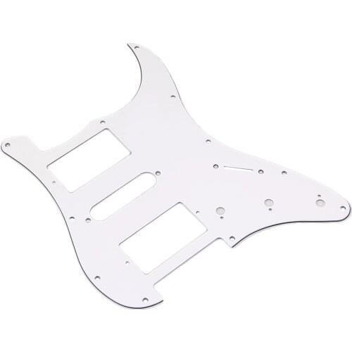 White Guitar 3PLY HSH 2 Humbucker Pickguard H-S-H