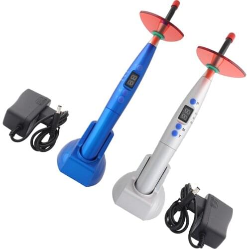 Wireless Dental Curing Light Cure Lamp Curing Machine Solidify BDA164 Silver Blue