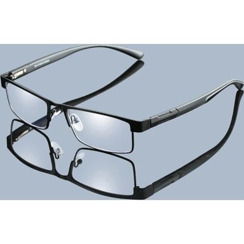 Business Reading Glasses Rectangular Metal Readers Men 1.0 1.5 2.0 2.5 3.0 3.5
