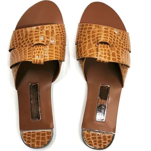 Flat Women Shoes for Summer Big Size 41 Candy Color PU Leather Fashion Female Sandals Open Toe Wear Casual Ladies Flip Flops