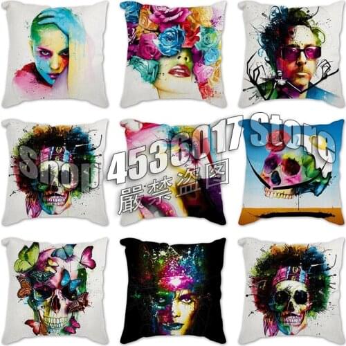 Cotton Linen Cushion Cover Flowers Cushion Covers Colorful tiger Pillow Cover Throw Pillow Hot pillowcase flax Pillowcover Decor