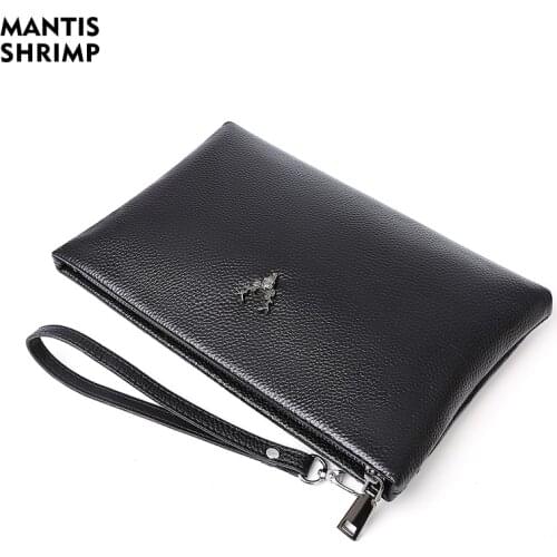 Fashion Clutch Men Long Clucth Wallet with Card Holder Male Genuine Leather Purse Mens Business Cowhide Leather Hand Clutch Bag