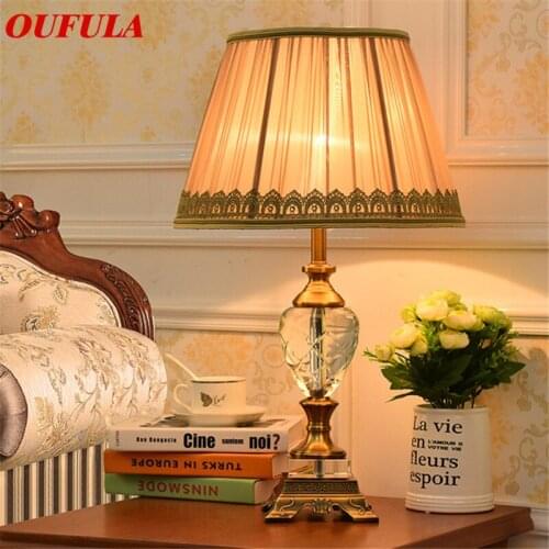 DLMH Crystal Table Lamps Desk Lights Luxury Modern Contemporary Fabric for Foyer Living Room Office Creative Bed Room Hotel