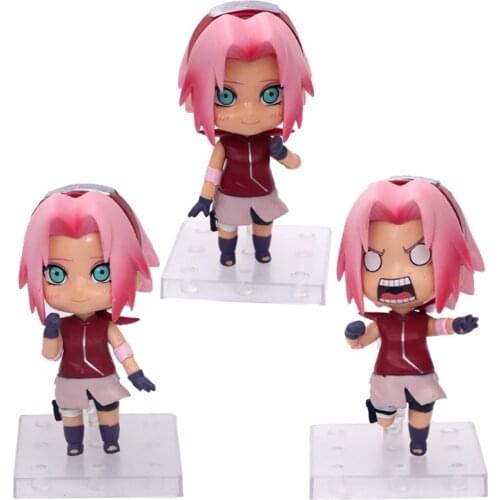 Naruto Q version 31th generation Haruno Sakura Figure PVC Action Model Toy Figure Doll 3pcs/lot 10cm