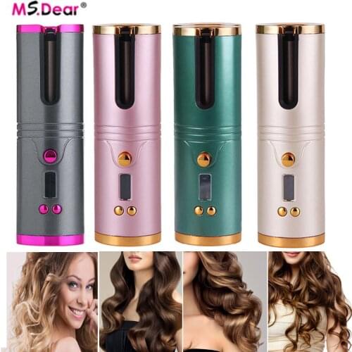 Automatic Rotating Hair Curler Electric Curling Iron Set Wireless Hair Rollers LED Display Temperature Adjustable Hairstyle Tool