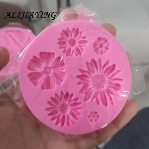 Chrysanthemum Fang Dan Cake Decoration Silicone Mold Chocolate Mold Diy Baking Sun Flower Candy Gerbera Daisy Flower D0193
