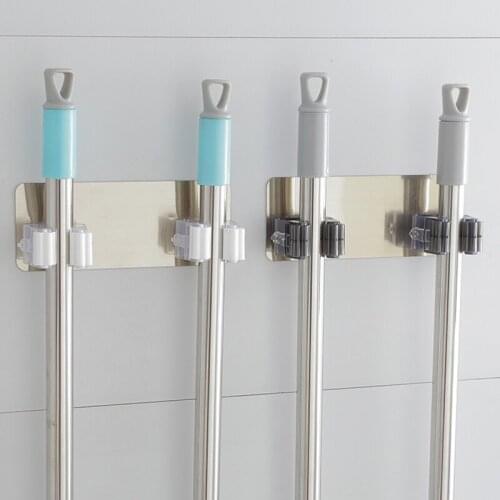 1 pcs Adhesive Multi-Purpose Hooks Wall Mounted Mop Organizer Holder RackBrush Broom Hanger Hook Kitchen bathroom Strong Hooks