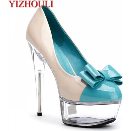 Cute and sexy black bowknot princess party single shoes temperament lady kawaii single 15 cm high heels