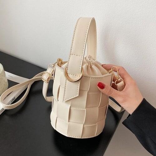 Mini Weaving Tote Bag PU Leather Crossbody Bags Beautiful Women 2021 Ladies Luxury Shoulder Handbags and Purse Evening Clutch