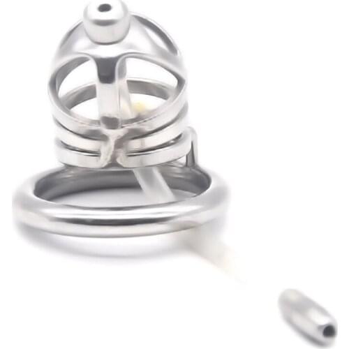 Mens Chastity Device Metal Cb6000 with Catheter Penis Lock Chastity Lock Penis Cage Adult Cockrings Sex Toys for Men