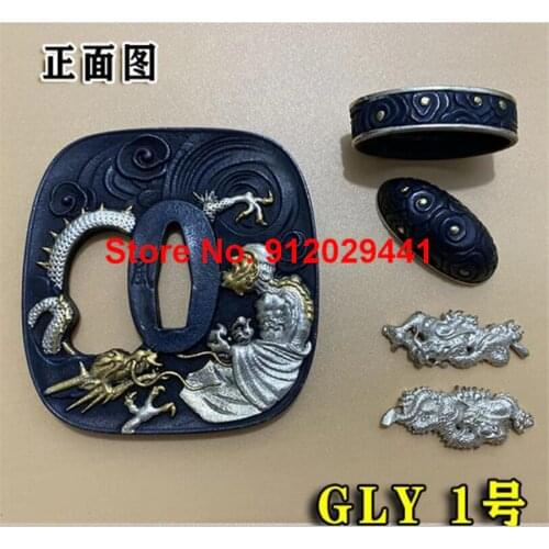 A Set Top Quality Tsuba Hand Guard Copper Sword Fitting For Japanese Samurai Katana or Wakizashi DIY Accessory