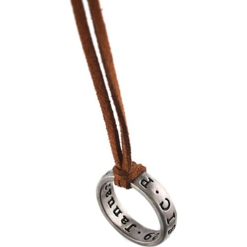 Uncharted Leather Necklace the Last of us Game Jewelry Uncharted 4 A Thiefs End Nathan Drake Ring Pendant Costume Wholesale