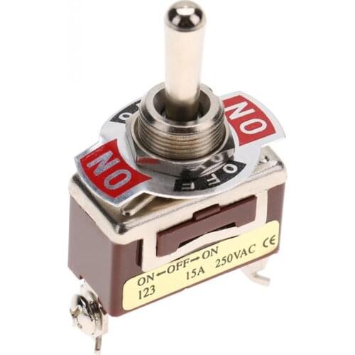 ON-OFF-ON Momentary Toggle Switch SPDT 3-Pin 12mm 15A 250VAC Single Pole Double Throw Contacts Type toggle switch interruptor