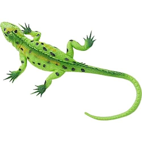 Rubber Stuffed Lizard Model Zoo Figure Kids Collectibles Play Toy - Green