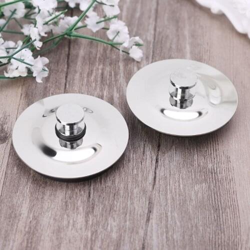 Stainless Steel Rubber Bath Tub Sink Floor Drain Plug Water Stopper Tool For Kitchen Laundry Bathroom
