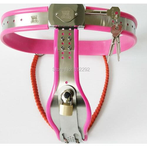 Stainless steel bondage female chastity belt adjustable waistline chastity belts for woman Lock BDSM Bondage Sex Toys