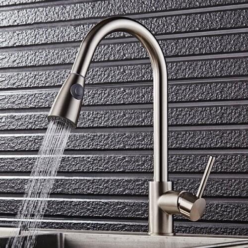 Kitchen Faucet Nickel/Gold/Chrome/black Sink Mixer Tap 360 degree rotation kitchen mixer taps Kitchen Tap Pull out style brass