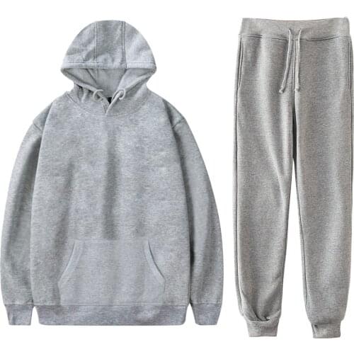 IMCUTE Adult Simple Hooded Long Sleeve Sports Sweatshirt+Belt Pants Set Y2K Fall/Winter Warm Casual Loose Sweater Pants Set 4XL