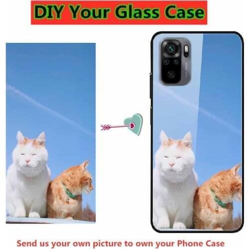 DIY Customized Glass Case For Redmi Note 10 4G Cover Personalized Photo Case for Xiaomi Redmi Note 10 4G Glass Case Hard Bumper