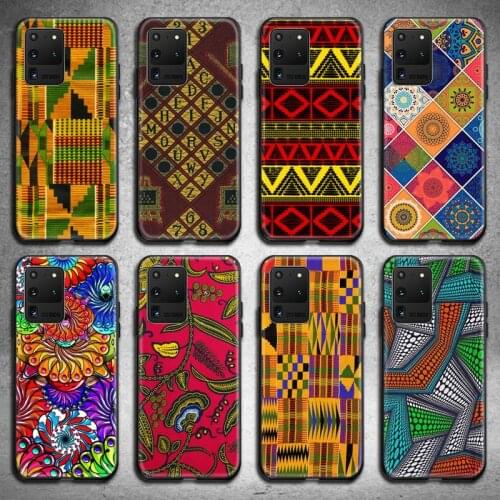 African style fabric print Phone Case for Samsung S20 plus Ultra S6 S7 edge S8 S9 plus S10 5G lite 2020