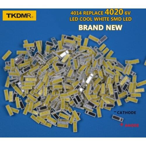 TKDMR 120PCS/Lot 4014 4020 SMD LED Beads Cold white 1W 6V 150mA For TV/LCD Backlight free shipping