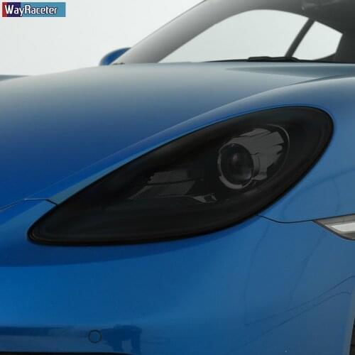 2 Pcs Car Headlight Protective Film Headlamp Transparent Black TPU Sticker For Porsche 718 Boxster Cayman 2016-On Accessories
