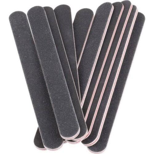 100/180 Nail Files Sanding Double-sided Polishing Manicure Nail Art Tools Red Heart Black Sand Straight Strip