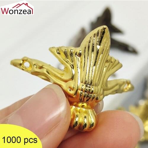 1000pcs Antique Wood Box Feet Leg Corner Protector Carved Decorative Bracket For Furniture Hardware