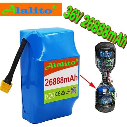 10S2P 36v lithium-ion rechargeable battery 26888 mAh 26.8AH battery pack for electric self-suction hoverboard unicycle