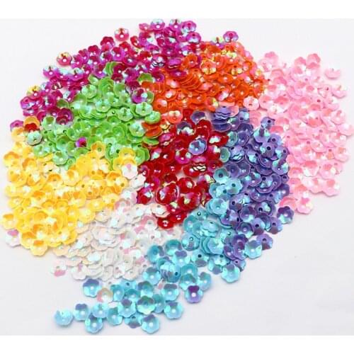 1200 Pieces/pack of Mixed Flower Shape PVC Bulk Sequins 6mm Glitter Confetti Nail Art Decoration Sequins DIY Sewing Accessories