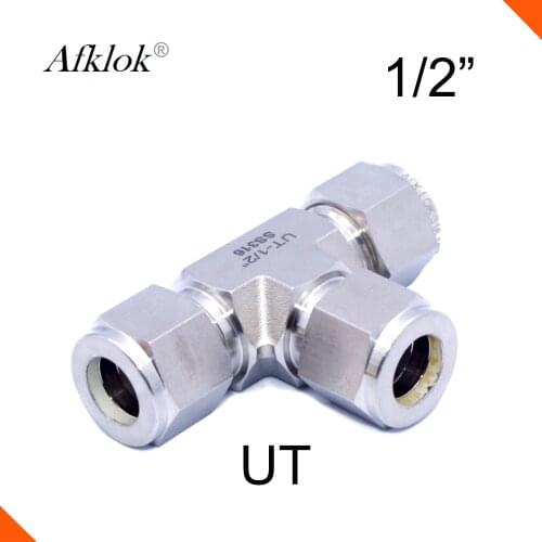 3 way Equal 1/8" 1/4" 1/2" Union Stainless Steel 316 Tee Fitting Connector