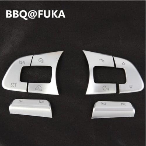 6pcs Car Steering Wheel Button Knob Trim Cover ABS Fit For Some VW Passat B7 B8 JETTA Tiguan CC GOLF MK7 Car-Styling Accessories