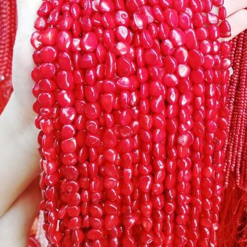 8-10mm A Gread Coral Loose Beads Irregular Shape Sold Per Strand Hole 1mm DIY Beads 2020 New Fashion Style 15 Inch
